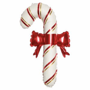 Non Helium Balloon: Christmas Candy Cane + Bow