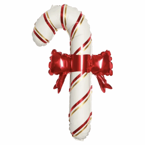 Non Helium Balloon: Christmas Candy Cane + Bow