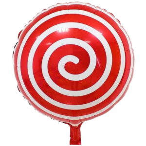 Balloon Foil Candy Swirl Red
