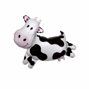 Balloon Mini Foil Cow Black