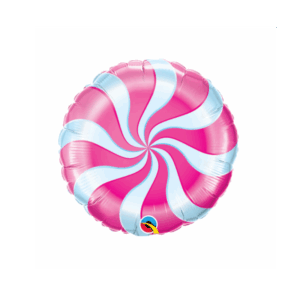 Balloon Mini Foil Candy Swirl Pink