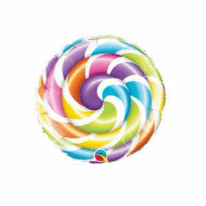 Balloon Mini Foil Candy Swirl Rainbow