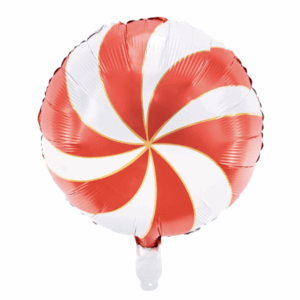 Balloon Foil Candy Twist Peppermint Red