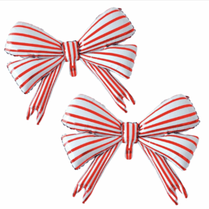 Non Helium Balloon: Bow Red Stripe