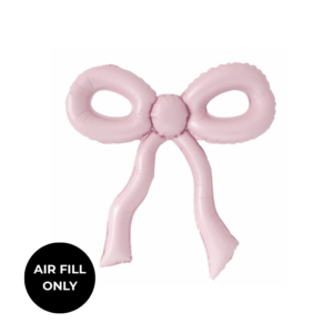 Non Helium Balloon: Bow Pastel Pink Frilly