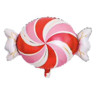 Balloon Foil Candy Stripe Pink + Red