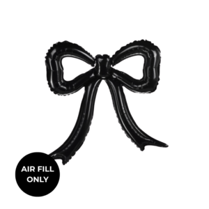 Non Helium Balloon: Bow Black Frilly