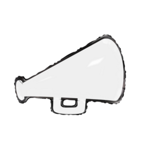Balloon Foil Sports Megaphone Cheer White