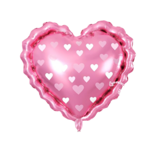 Balloon Foil Heart Scalloped Pink