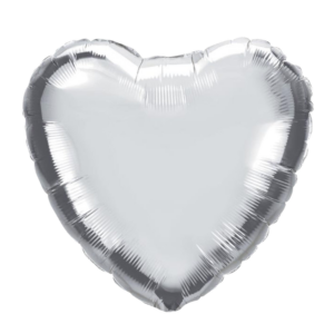 Balloon Foil Heart Silver
