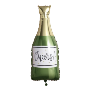 Balloon Foil Champagne Bottle Cheers Green