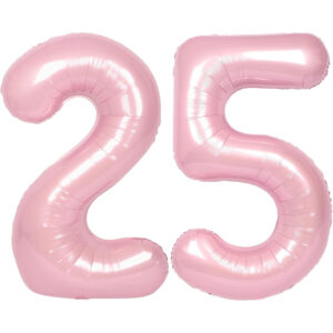 Number Balloon Pastel Pink 25
