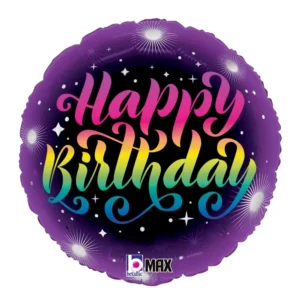 Balloon Foil Happy Birthday Neon Ombre