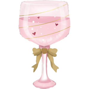 Balloon Foil Champagne Glass Pink