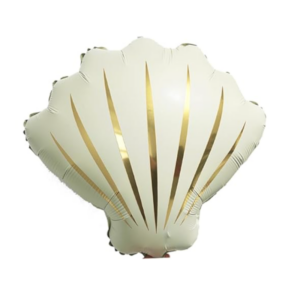 Balloon Foil Mermaid Shell Cream + Gold