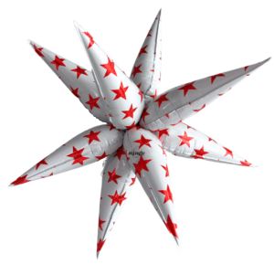 Non Helium Balloon: Starburst Sparkle Stars Red