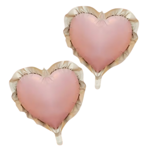 Balloon Foil Heart Ruffles Pink