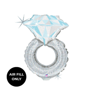 Non Helium Balloon: Mini Wedding Ring Platinum