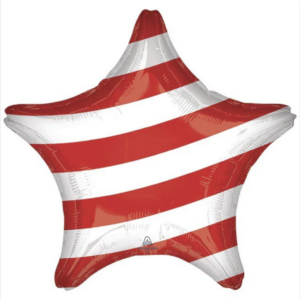 Balloon Foil Patriotic Star Red Stripped