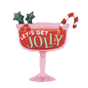Balloon Foil Christmas Cocktail Let's Get Jolly
