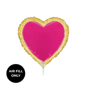 Non Helium Balloon: Mini Heart Pink Patch