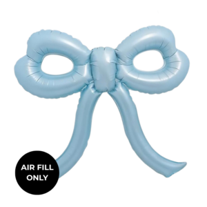 Non Helium Balloon: Bow Blue Frilly