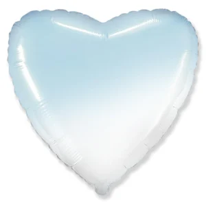 Balloon Foil Heart Blue Ombre Jumbo