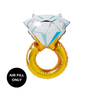 Non Helium Balloon: Wedding Ring Gold