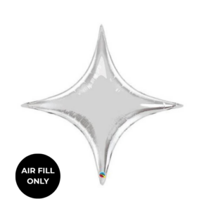 Non Helium Balloon: Mini Starpoint Silver 5"